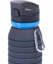 Бутылка для воды StarFit FB-100 с карабином складная серая УТ-00016606